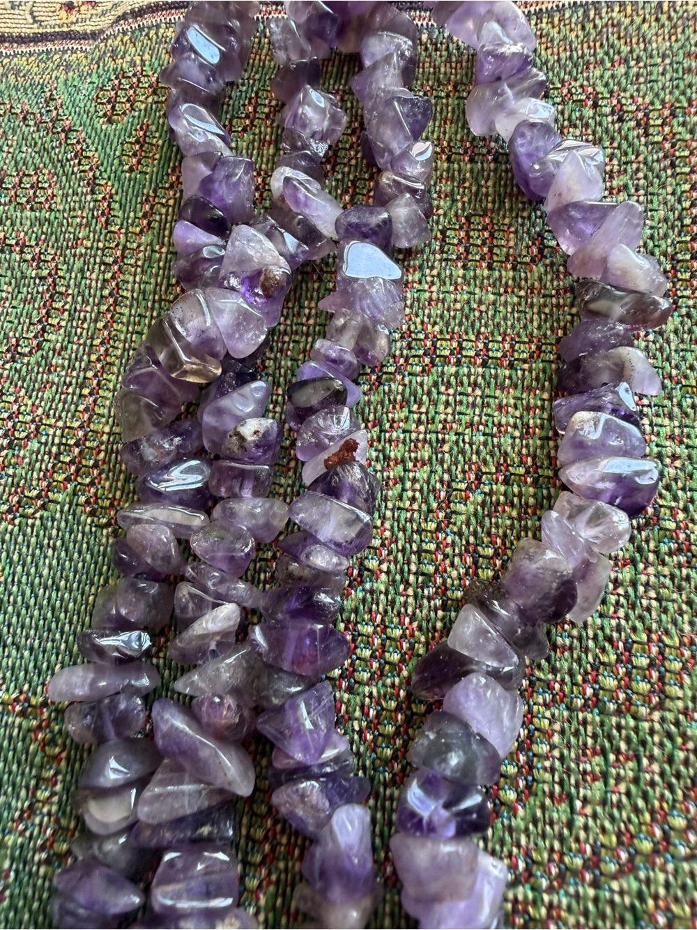 Amethyst Chip Beaded Necklace - Purple Calming Energy - Picture 5 of 8
